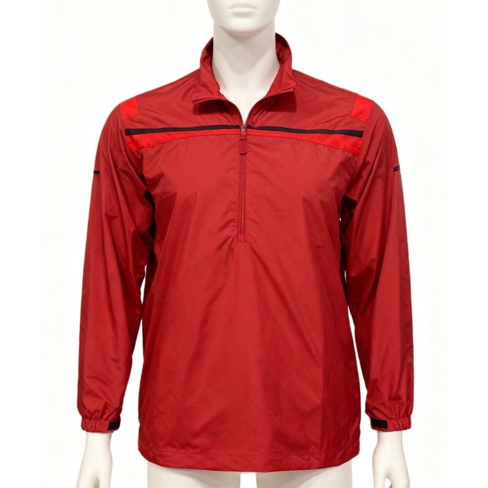 Nike Golf Men's XXL Red Quarter Zip Pullover Jacket Windbreaker 100% Polyester